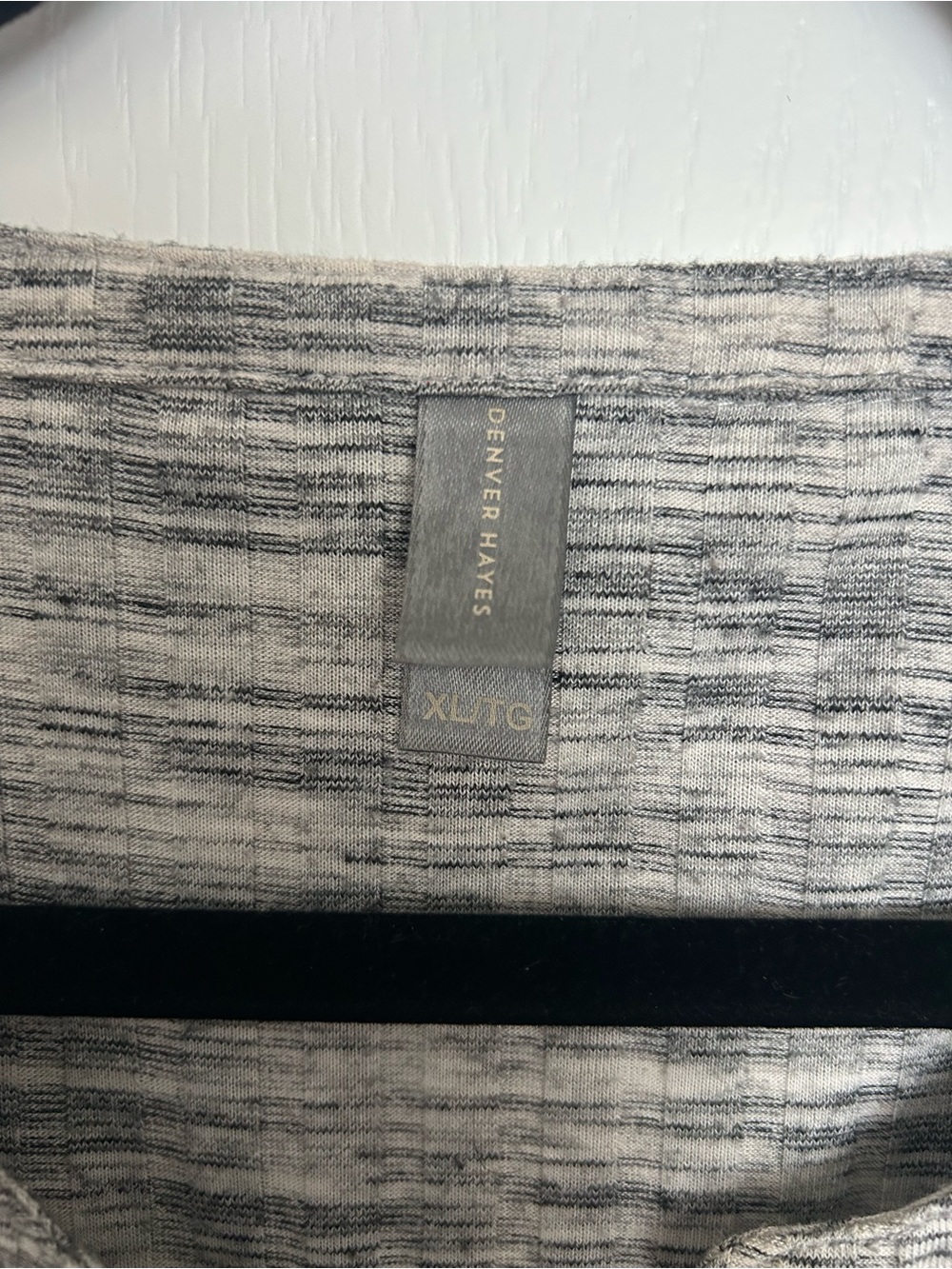 Denver Hayes Gray Marled Henley Long Sleeve Top - Picture 3 of 5